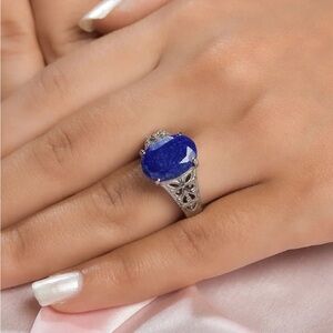 6.00 ctw Lapis Lazuli Openwork Solitaire Ring